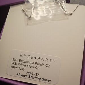 Sterling Silver Necklace with Enchanted Purple and White Frost CZ